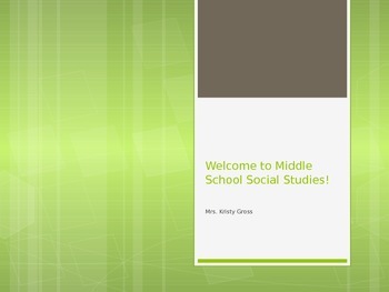 Preview of Back-to-School Parent Night PPT - Middle School Social Studies