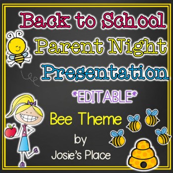 Preview of Back to School Parent Night Presentation Bee Theme