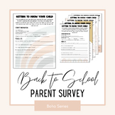 Back to School Parent Survey - Boho Series | SEVEN Differe