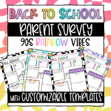 Back to School Parent Survey & Editable Templates