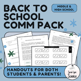 Back to School Parent and Student Communication Pack