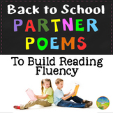 Back to School Partner Poems Reading Fluency Activities