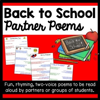 Preview of Back to School Partner Poems