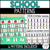 Back to School Patterns Kindergarten Math Center | Workshe