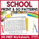 Back to School Patterns Worksheets | Cut & Glue