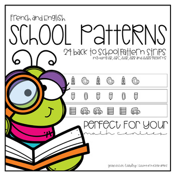 Preview of Back to School Patterns for English and French Classrooms