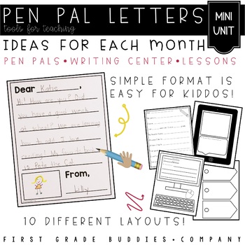 pen pal letter writing template pack for the school year