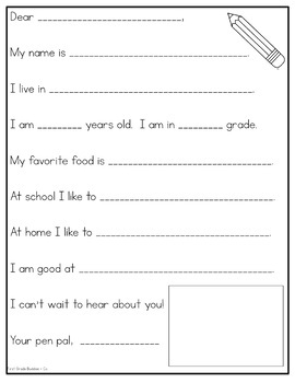 pen pal letter writing template pack for the school year