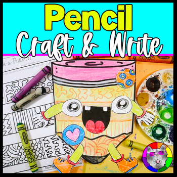 Preview of Back to School Pencil Craft and Writing Prompt Worksheets