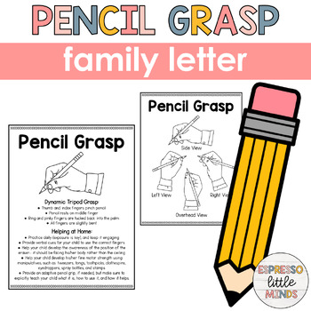 Preview of Back-to-School Pencil Grip Dynamic Tripod Grasp Family Parent Letter and Sign