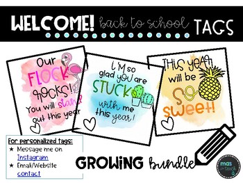 Preview of Back to School Pencil Tags *Watercolor*