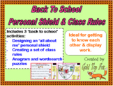 Back to School Personal Shield and Class Rules