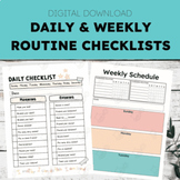 Back to School Personalized Daily & Weekly Routine Checklist