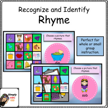 Preview of Back to School Phonemic Awareness Rhyme Activity
