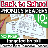 Back to School Phonics Decodable Readers | Fall Phonics Wo