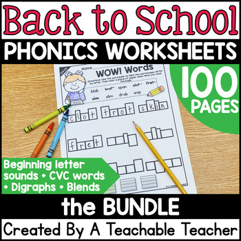 Preview of Back to School Phonics Worksheets - Fall Phonics Worksheets