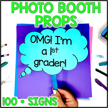 Preview of Back to School Photo Booth Props Open House Stations & Meet the Teacher Activity