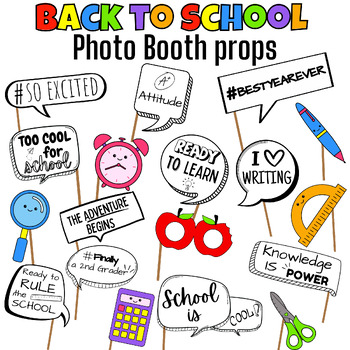 Preview of Back to School Photo Booth Props - Photo booth signs - First Day of School