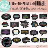 BACK-TO-SCHOOL EDITABLE Speech Bubbles and Phrases (chalkboard)