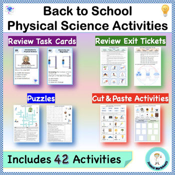 Preview of Back-to-School Physical Science Activities | Puzzles and Worksheets (Printables)