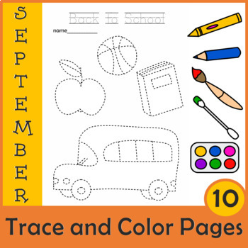 Preview of Back to School Picture Tracing Activities | Pencil Control Extra Practice