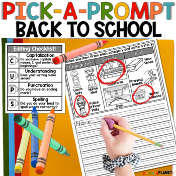 Preview of Back to School Picture Writing Prompts - Writing Prompts with Pictures for BTS