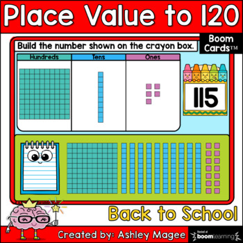 Preview of Back to School Place Value to 120 Boom Cards - Digital Distance Learning