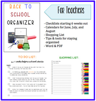 Preview of Back to School Planner/Organizer