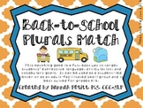 Back-to-School Plurals Match (SPAN/ENG BILINGUAL) *Aligned