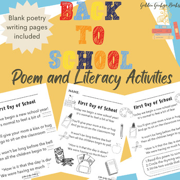 Preview of Back to School Poem & Activities