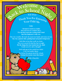 Back to School Night Cover Page