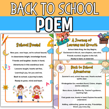 First week of school poem | Back to School Poetry Activity by Storekum