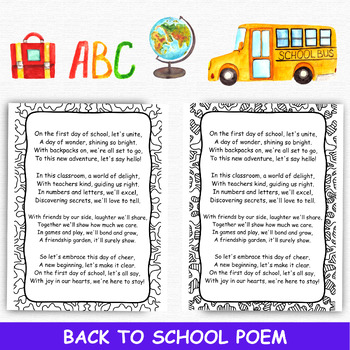 Back to School  Glue Bottle Craft and Poem by Little Kinder Bears