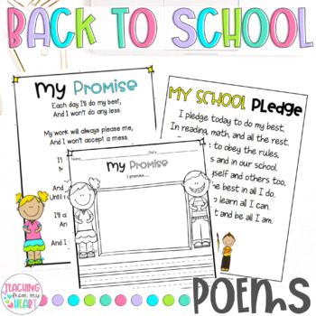 Preview of Back to School Poems and Writing Activities, First Day of School