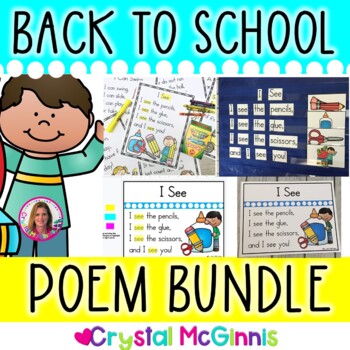 Preview of Back to School Poetry BUNDLE (Poems, Pocket Charts, Slides, Powerpoint, PDF)
