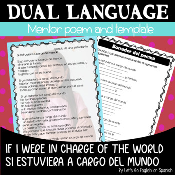 Preview of Back to School Poetry Writing Activity Poesia para el Regreso a clases bilingüe