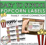 Back to School Popcorn Labels