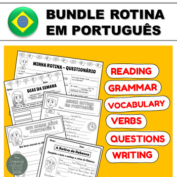 Preview of Brazilian Portuguese Bundle: Daily Routine - Português Rotina, Horas & Dias