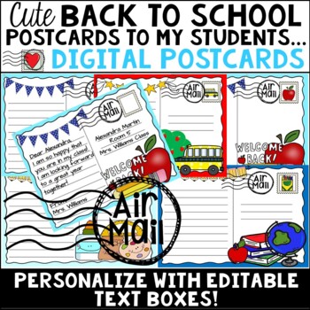 Back to School Postcards to My Students Digital Google Classroom