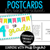 Back to School Postcards Welcome Letter