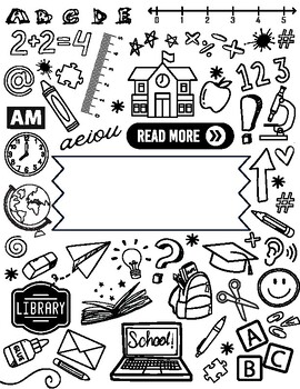 Preview of Back to School Poster | Doodle Coloring ART | Student Locker Poster