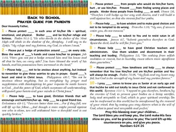 Back To School Prayer Guide For Parents - 