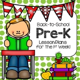 Back to School Pre-K Lesson Plans for the 1st Week