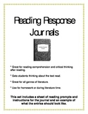 Back to School Prep Reading Response Journals