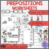 Back to School Prepositions Matching Pictures & or Words W