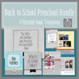 Back to School Preschool Bundle  Editable Book Templates