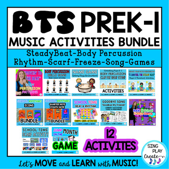 Preview of Back to School Preschool, K-1 Music Lesson and Movement Activity Bundle