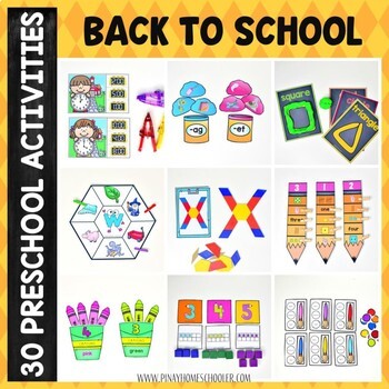 Back to School Preschool and Kindergarten Learning Materials
