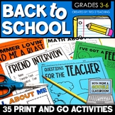 Back to School Activities Morning Work Writing Prompts & F