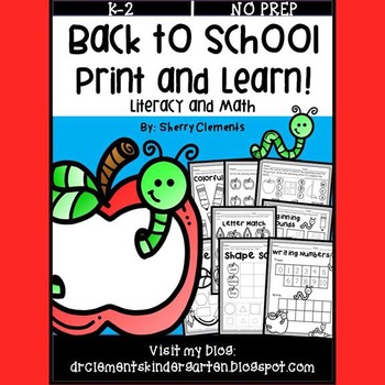 Preview of Back to School Worksheets | Literacy and Math | Alphabet | Numbers | Writing